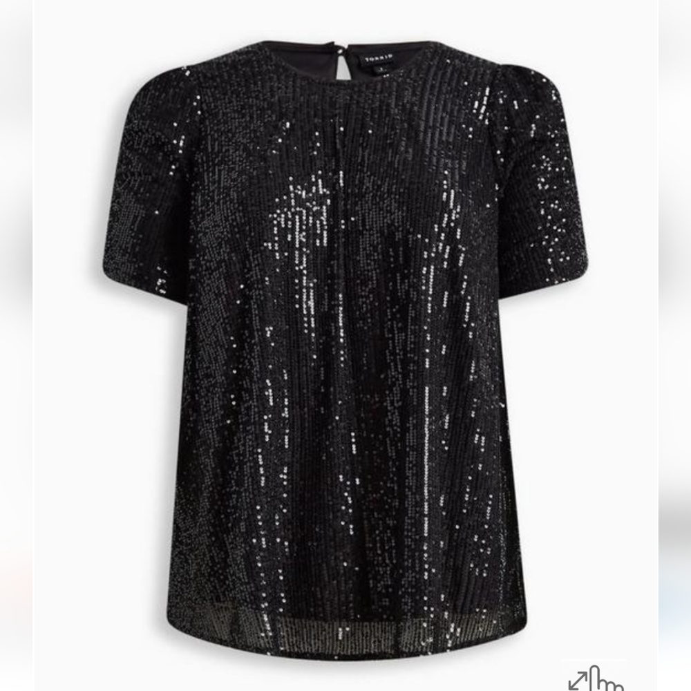 Torrid - Sequin Ruched Sleeve Top